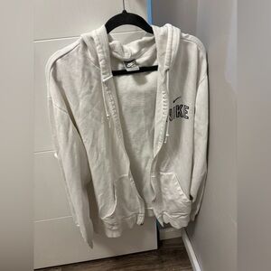 Nike Men’s White Zip Up Sweatshirt Size XXL